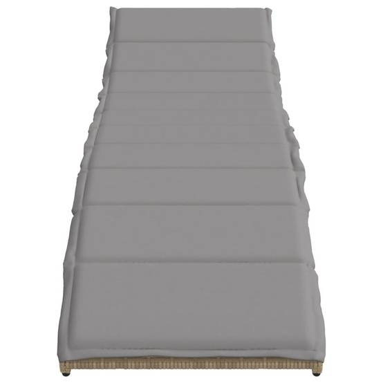 2 pcs Chaises longue | Transat | Bain de soleils avec coussins beige résine tressée - Image 4