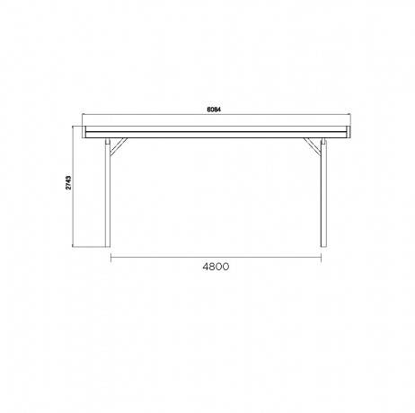 Carport base 6x5 H 2,5m, Ancrage Aucun, Panneaux de toit Aucun - Imagen 3