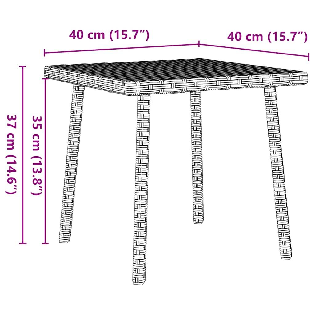 PANGIVO - Table basse de jardin rectangulaire gris clair résine tressée 40 x 40 x 37 cm - PANGIVO - Image 8