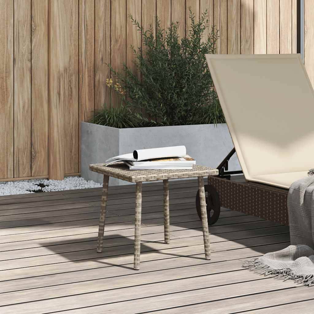 PANGIVO - Table basse de jardin rectangulaire gris clair résine tressée 40 x 40 x 37 cm - PANGIVO - Image 3