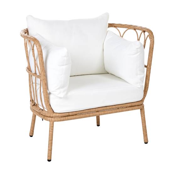 Beliani - Fauteuil Polyrotin Marron clair FONNI - Beliani - Image 3