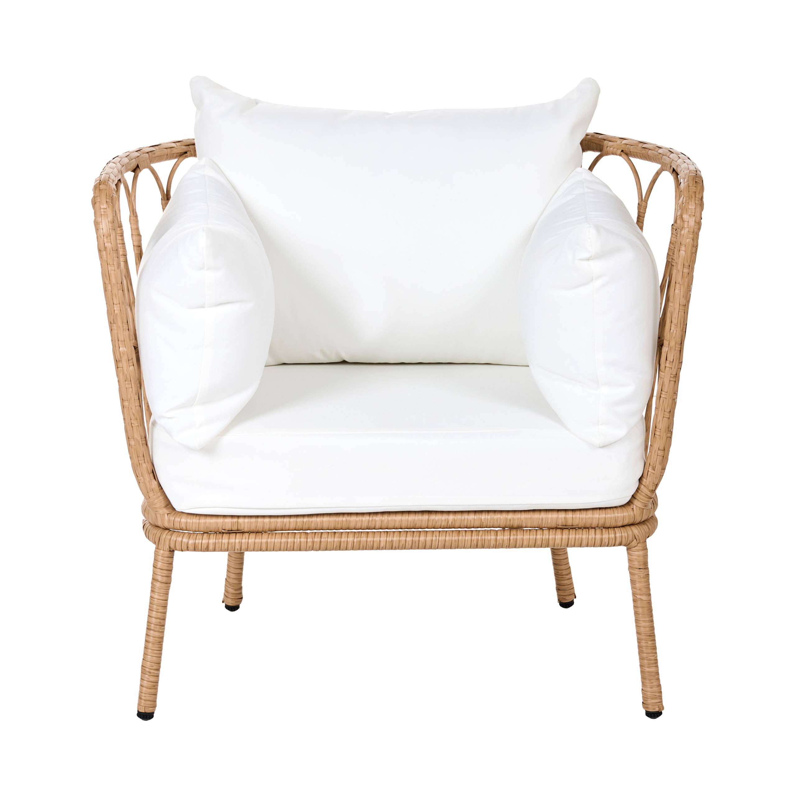 Beliani - Fauteuil Polyrotin Marron clair FONNI - Beliani - Image 4