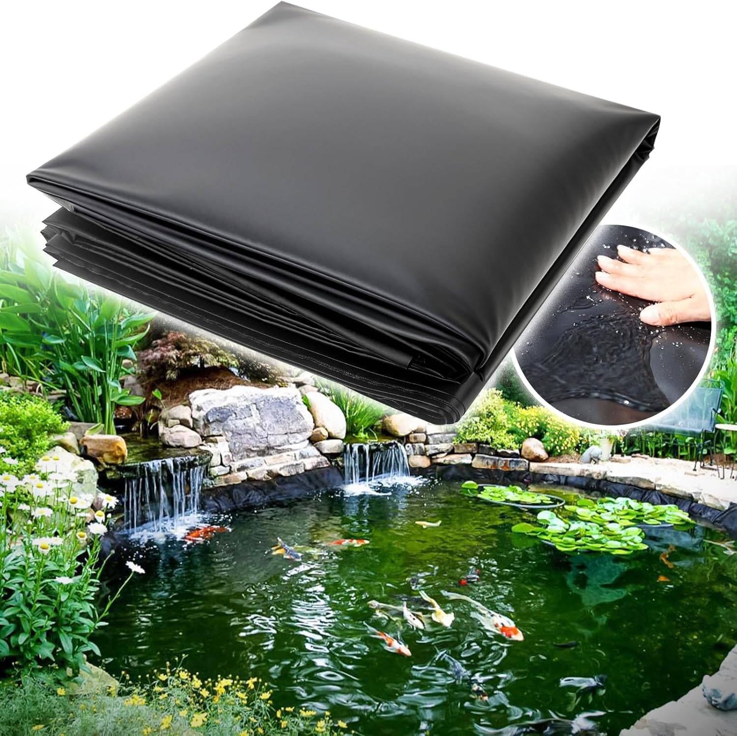 Bâche pour bassin à poissons, bâche pour piscine, bâche préfabriquée, adaptée aux étangs, au jardinage, 1 m x 1 m x 0,2 mm, noire-Lytech - Image 1