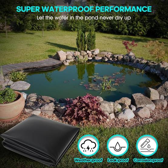 Bâche pour bassin à poissons, bâche pour piscine, bâche préfabriquée, adaptée aux étangs, au jardinage, 1 m x 1 m x 0,2 mm, noire-Lytech - Image 2