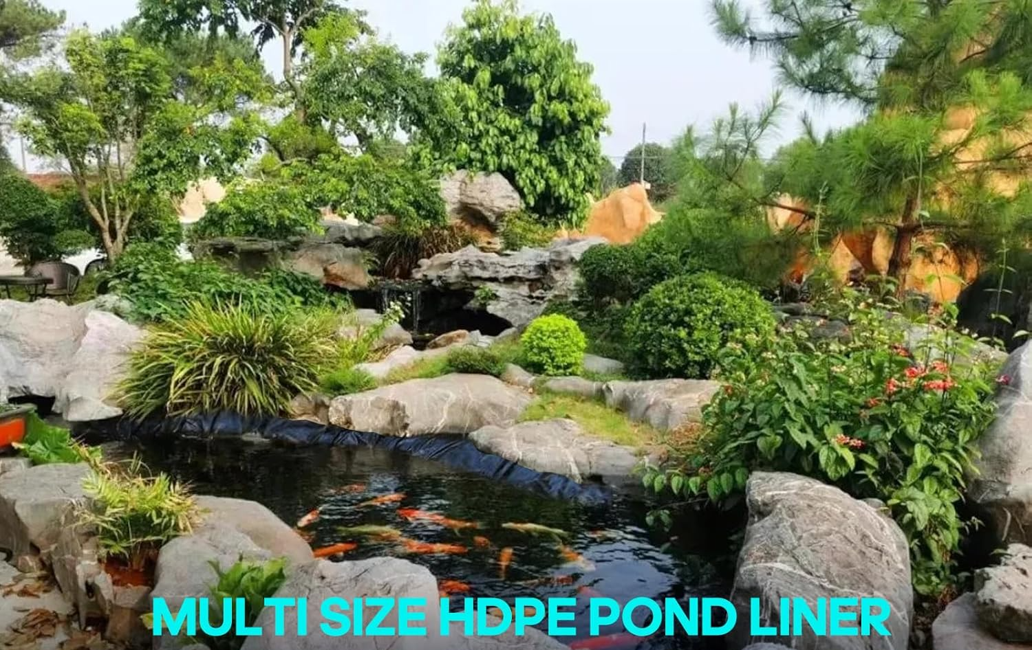 Bâche pour bassin à poissons, bâche pour piscine, bâche préfabriquée, adaptée aux étangs, au jardinage, 1 m x 1 m x 0,2 mm, noire-Lytech - Image 3