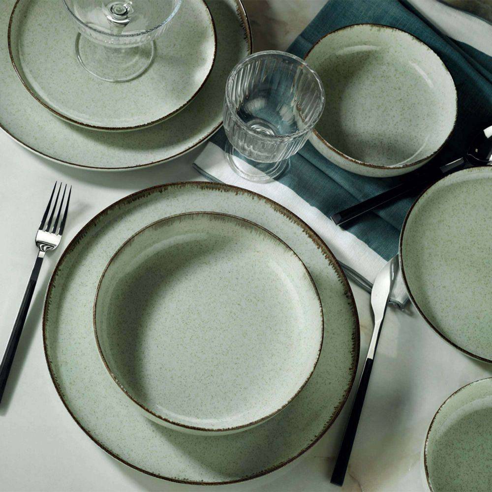 Hanah Home - Service de table en porcelaine Point 24 pièces Vert - Imagen 2