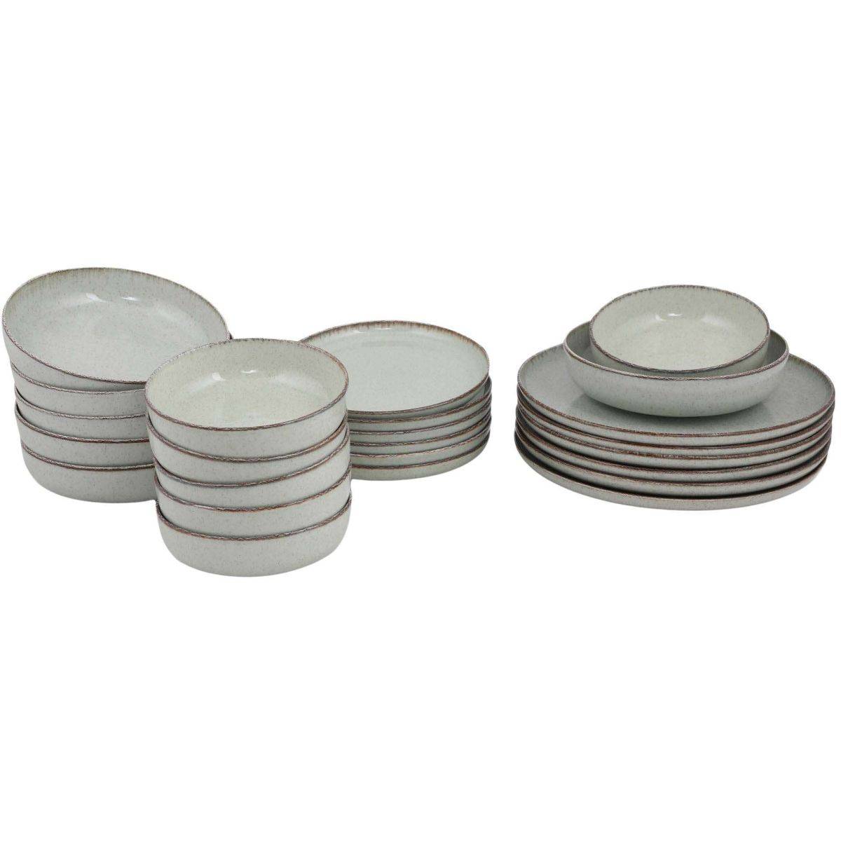 Hanah Home - Service de table en porcelaine Point 24 pièces Vert - Imagen 1