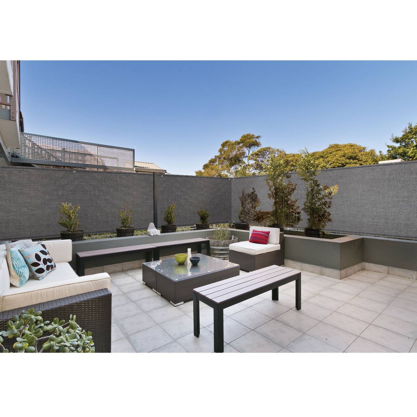 Brise vue renforcé 1,5 x 10 M gris 220 gr/m² luxe PRO - Image 6
