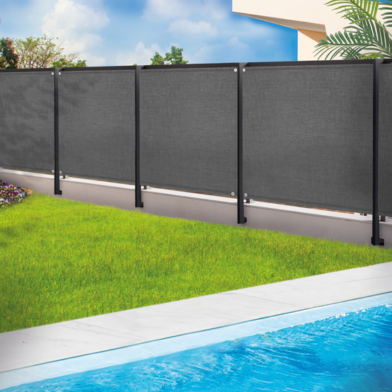 Brise vue renforcé 1,5 x 10 M gris 220 gr/m² luxe PRO - Image 1