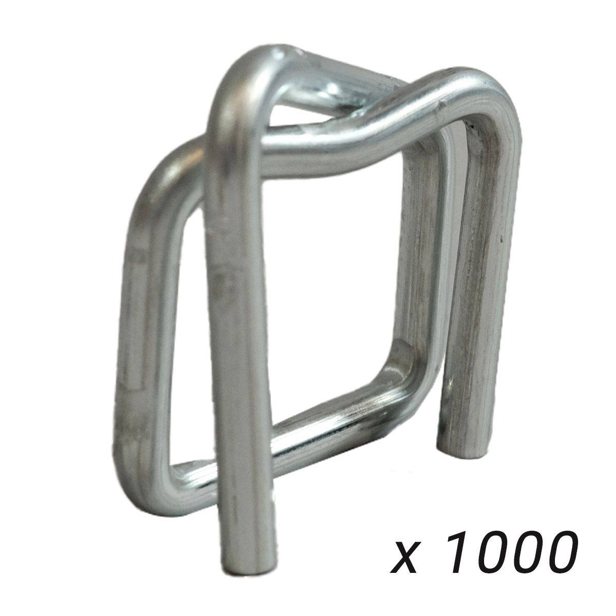 Lot de 1000 Boucles BC pour Feuillard de cerclage 13 mm - Qualité PRO - Boucles autobloquantes en acier galvanisé TECPLAST - Imagen 2