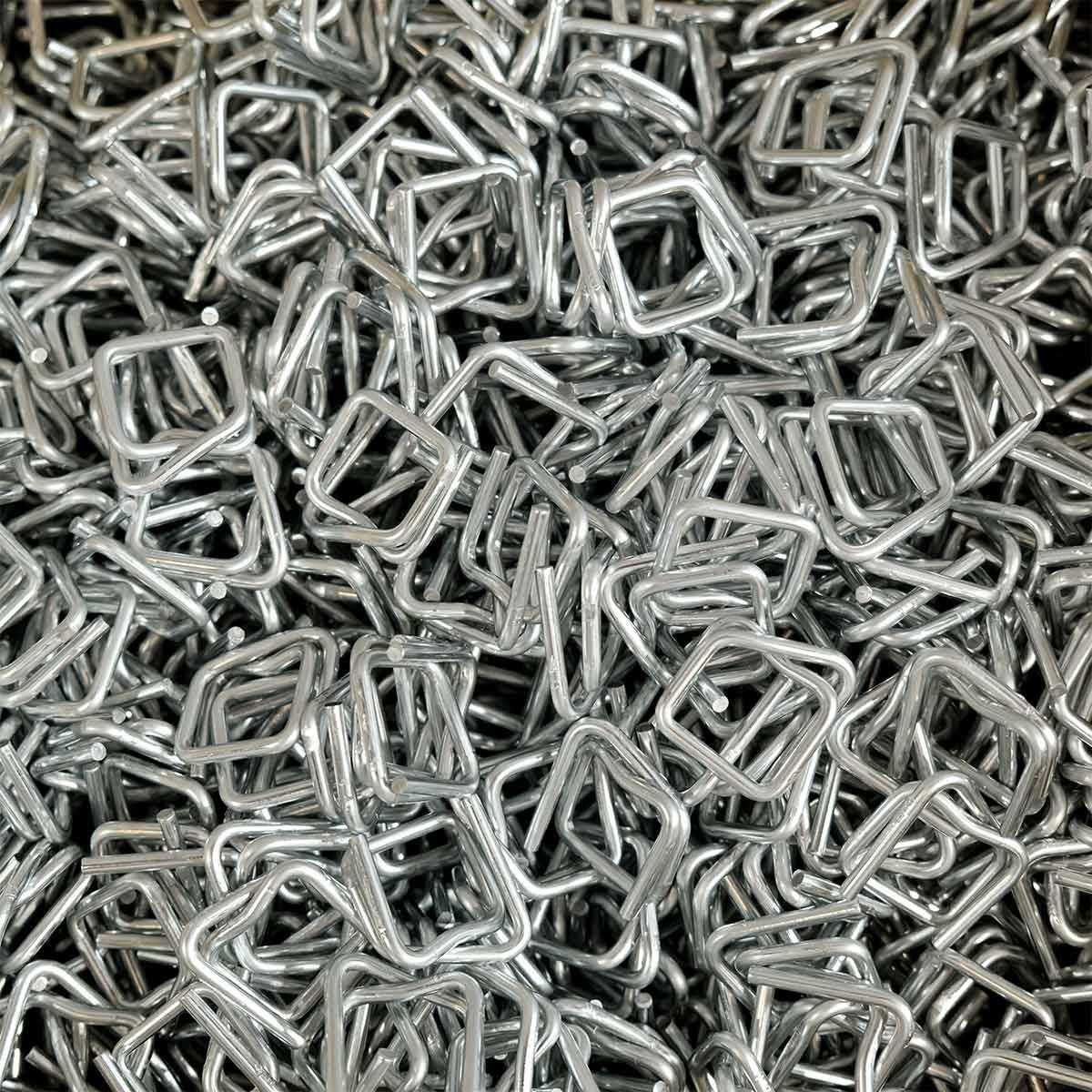Lot de 1000 Boucles BC pour Feuillard de cerclage 13 mm - Qualité PRO - Boucles autobloquantes en acier galvanisé TECPLAST - Imagen 5