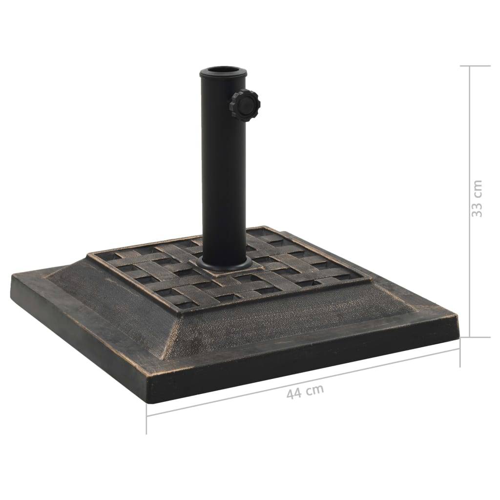 Helloshop26 - Pied base socle carré de parasol résine diamètre de 38 et 48 mm 12 kg bronze - Imagen 6