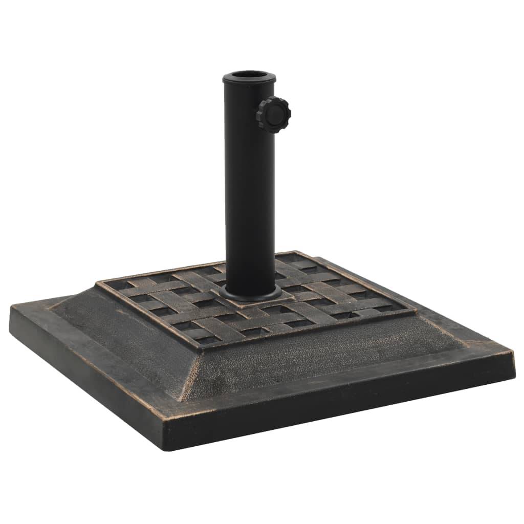 Helloshop26 - Pied base socle carré de parasol résine diamètre de 38 et 48 mm 12 kg bronze - Imagen 1