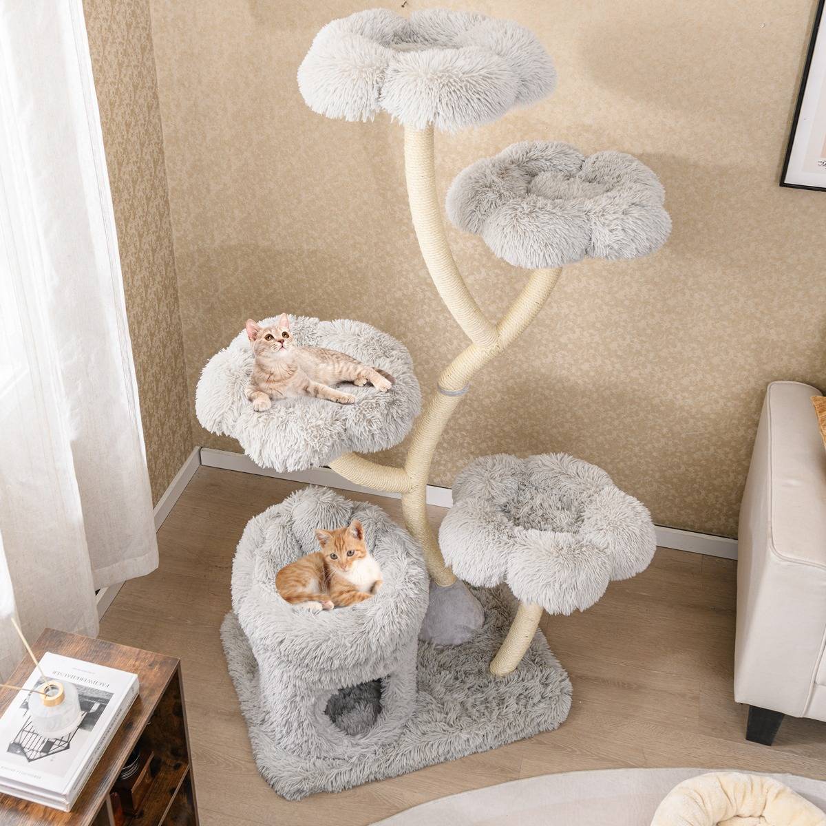 Maison Chic - Arbre à Chat de 165cm Tour à Chat d'Escalade avec 4 Plateformes Rembourrée Poteaux de Grattage - Image 4