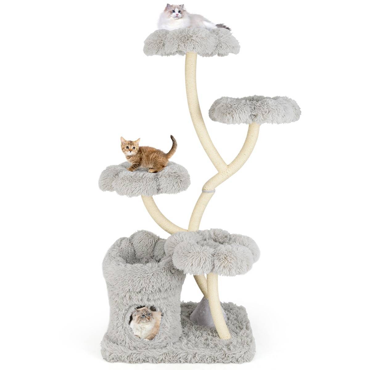 Maison Chic - Arbre à Chat de 165cm Tour à Chat d'Escalade avec 4 Plateformes Rembourrée Poteaux de Grattage - Image 1
