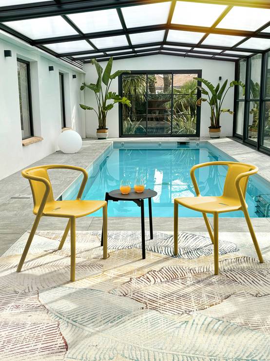 Fauteuil de jardin empilable en Polypropylène - Jaune moutarde - DIEGO - Image 1