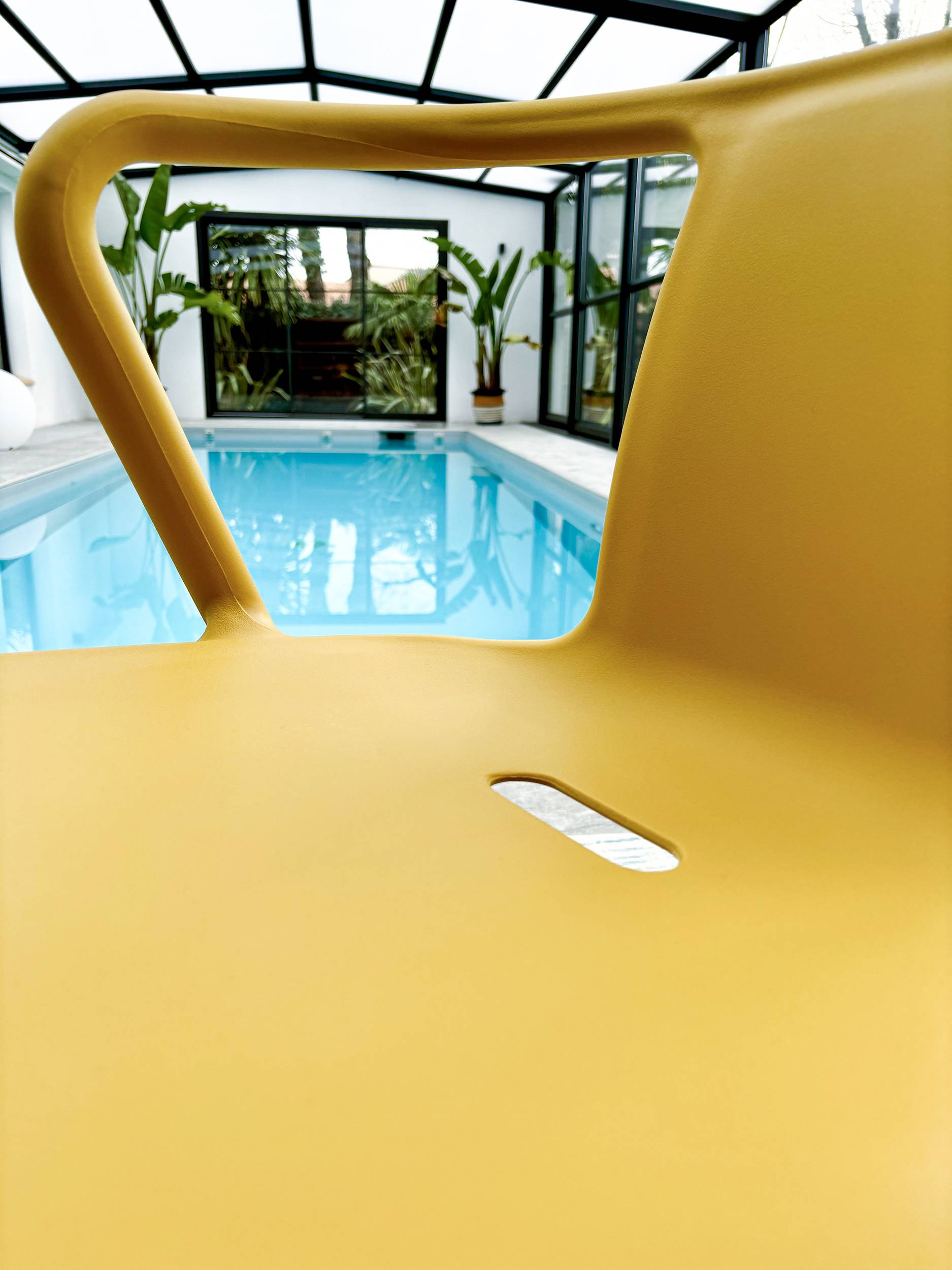 Fauteuil de jardin empilable en Polypropylène - Jaune moutarde - DIEGO - Image 5