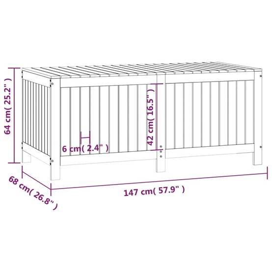 Coffre de jardin bois de pin blanc 147 x 68 x 64 cm - PANGIVO - Image 10