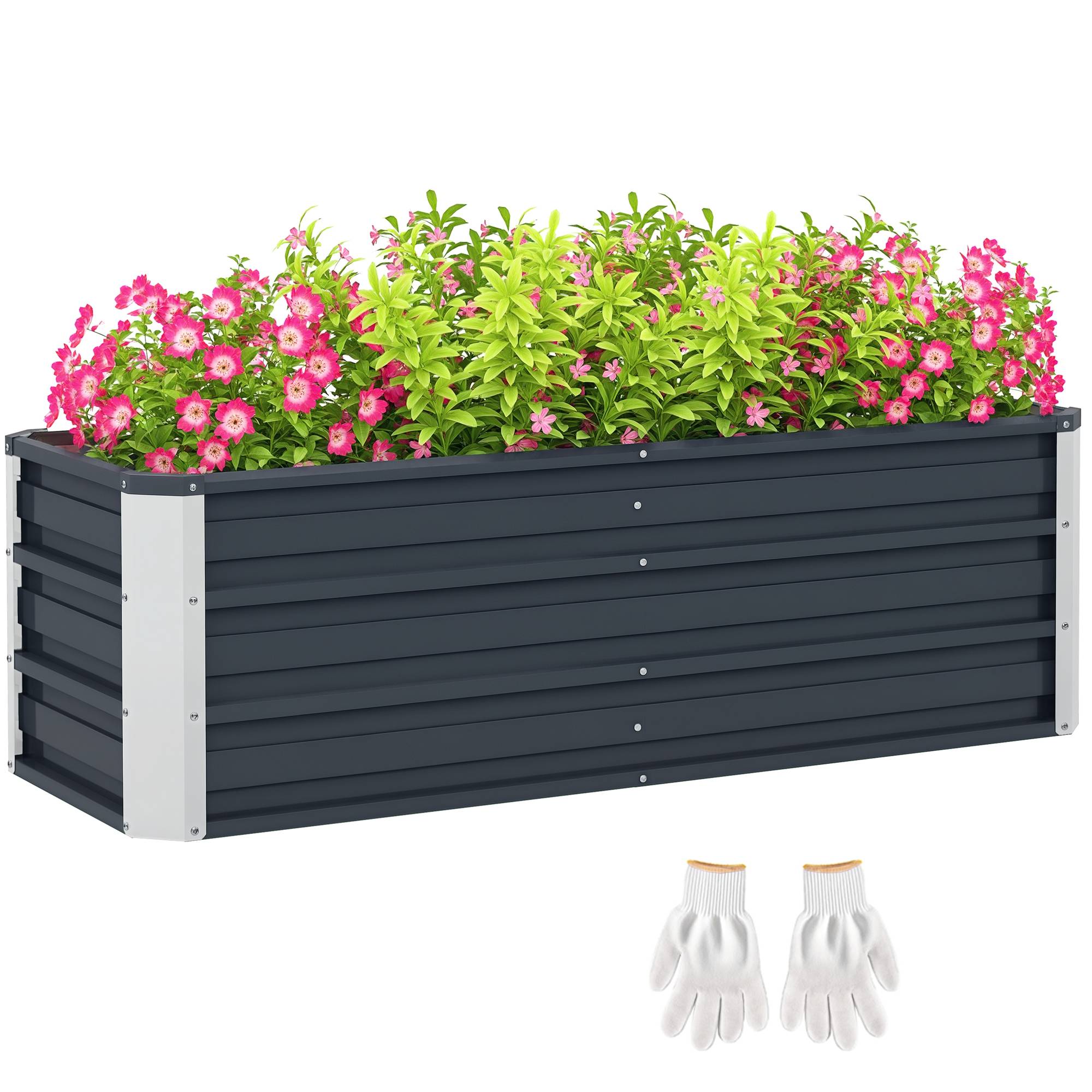 PANGIVO - Carré potager acier anthracite 125 x 47 x 44 cm - PANGIVO - Image 1