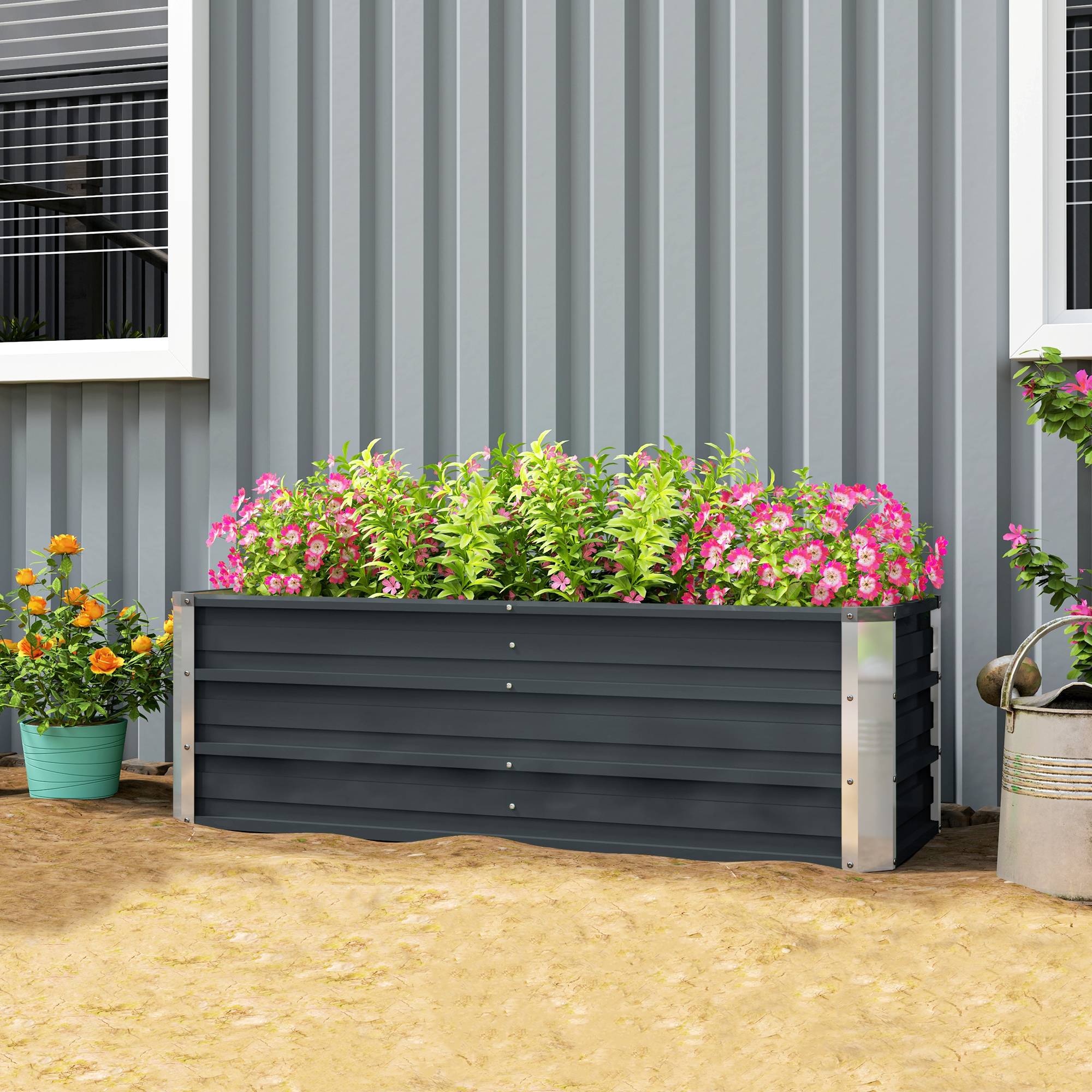 PANGIVO - Carré potager acier anthracite 125 x 47 x 44 cm - PANGIVO - Image 4