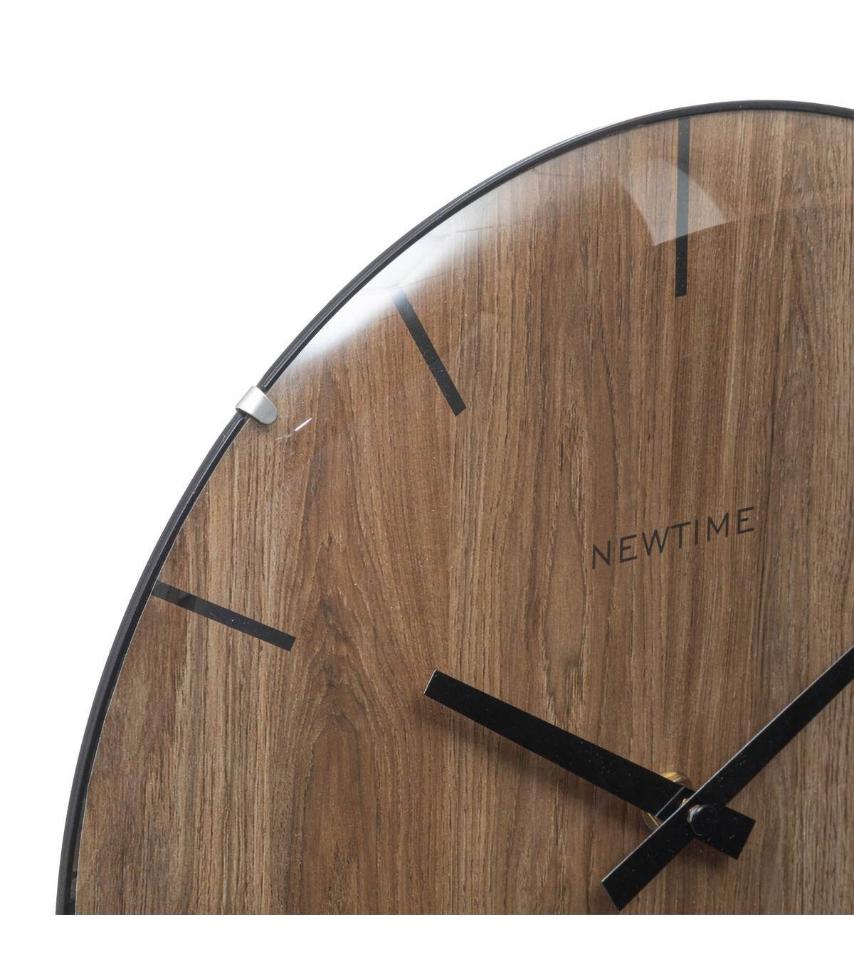 Pendule murale en verre et polypropylène façon bois D 30 cm - Imagen 2