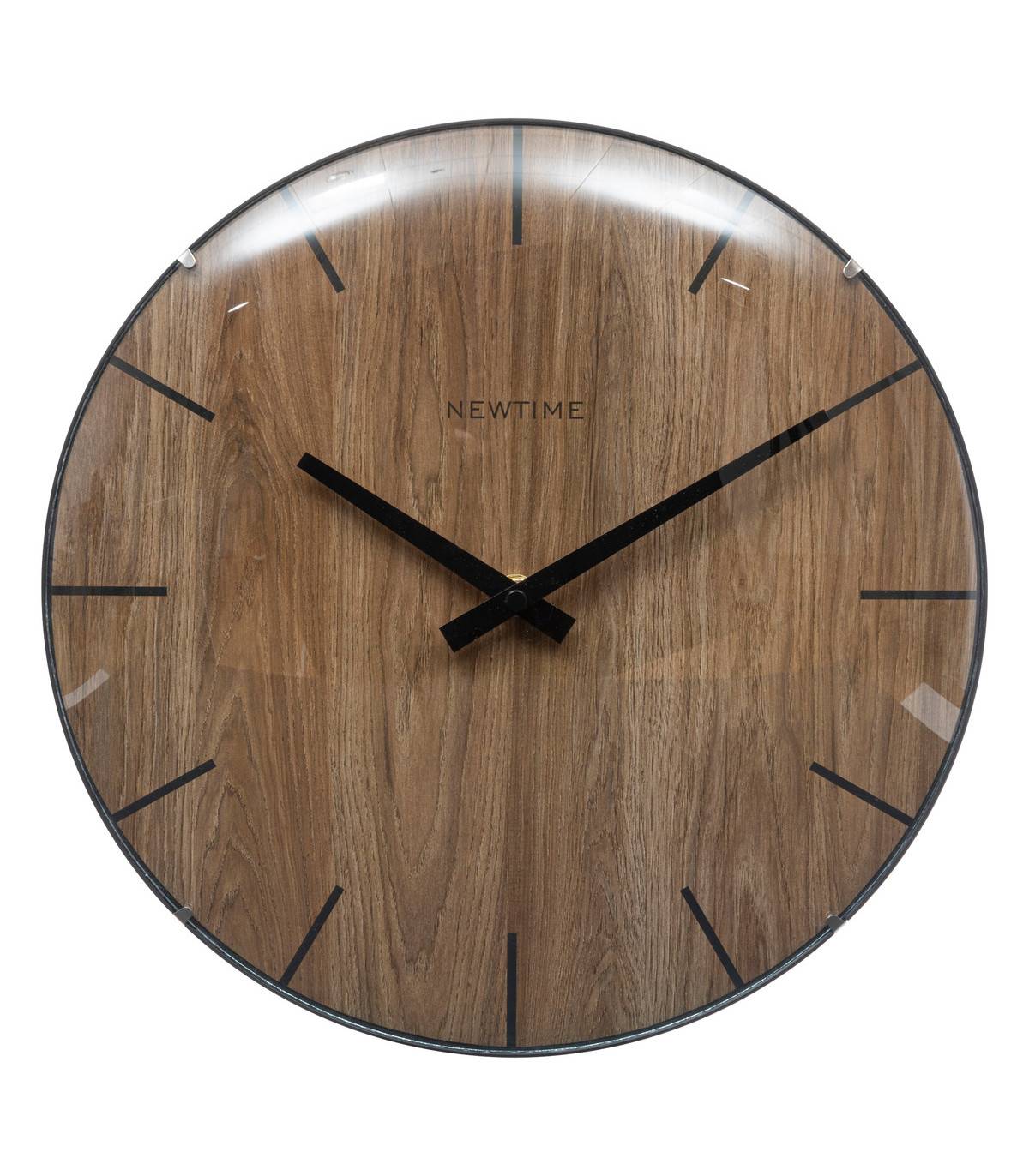 Pendule murale en verre et polypropylène façon bois D 30 cm - Imagen 1