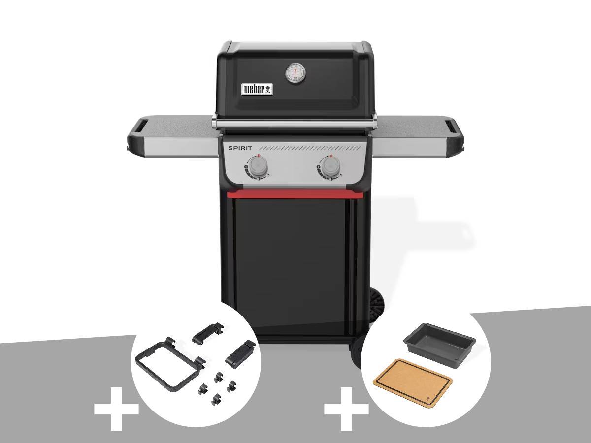 Weber - Barbecue à gaz Spirit E-210 + Set d'accessoires clipsables Weber Works + Bac et planche à découper Weber Works  - Weber - Image 1