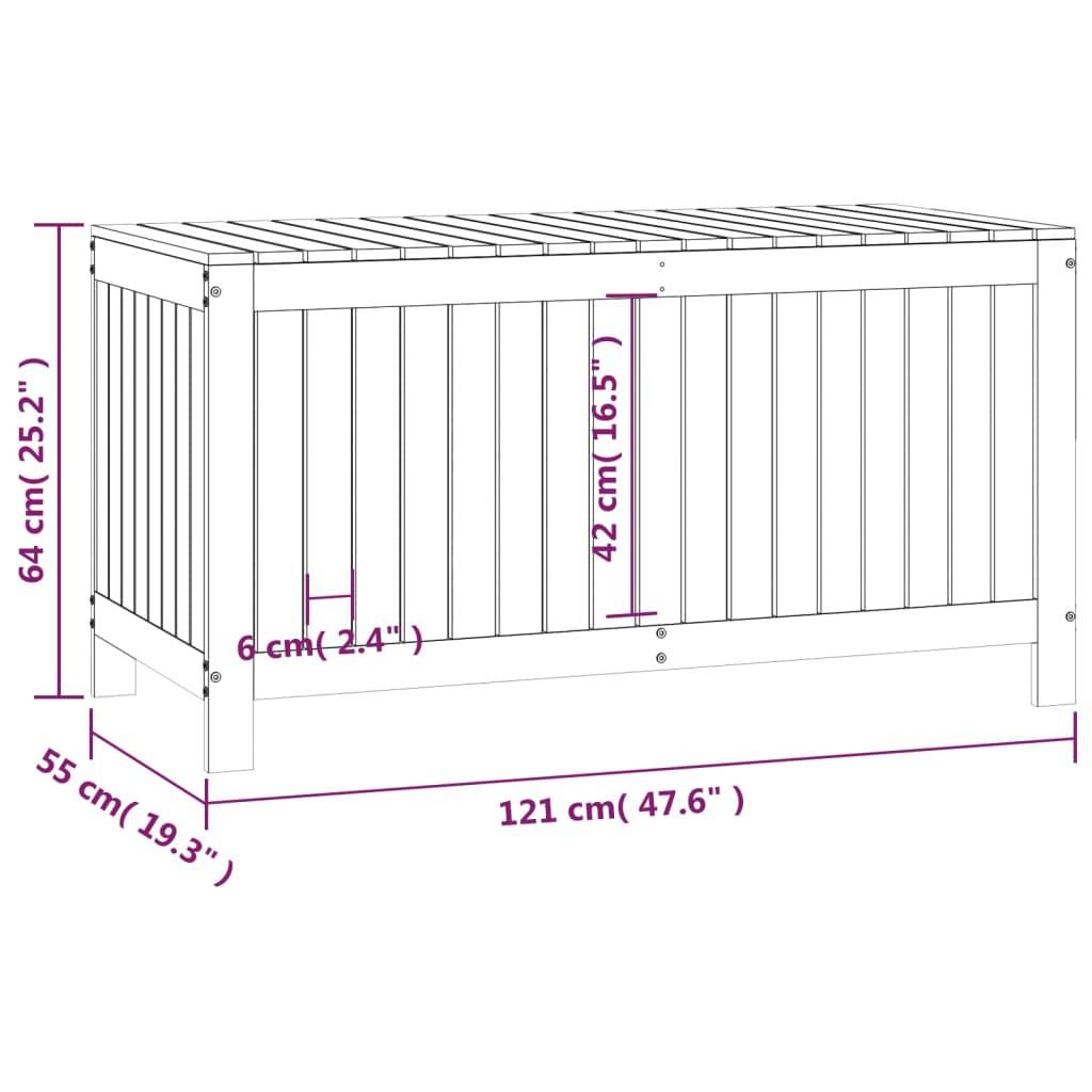 Helloshop26 - Coffre boîte meuble de jardin rangement noir 121 x 55 x 64 cm bois massif pin - Imagen 6