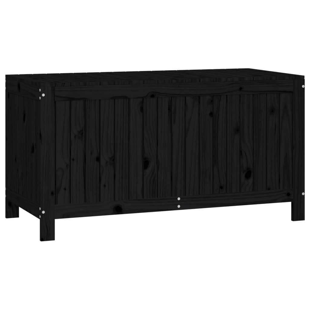 Helloshop26 - Coffre boîte meuble de jardin rangement noir 121 x 55 x 64 cm bois massif pin - Imagen 2