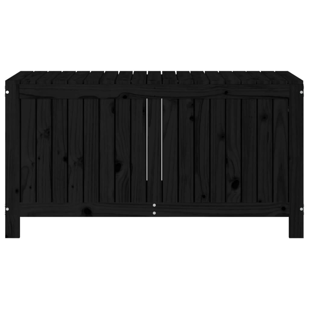 Helloshop26 - Coffre boîte meuble de jardin rangement noir 121 x 55 x 64 cm bois massif pin - Imagen 3