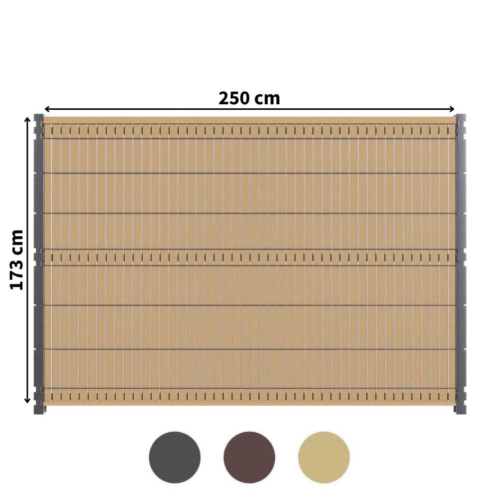 Decklinea - Kit Occultation Composite - L2,5 x H1,73m - Couleur : Beige - Haute Resistance - Occultant Pour Grillage Rigide