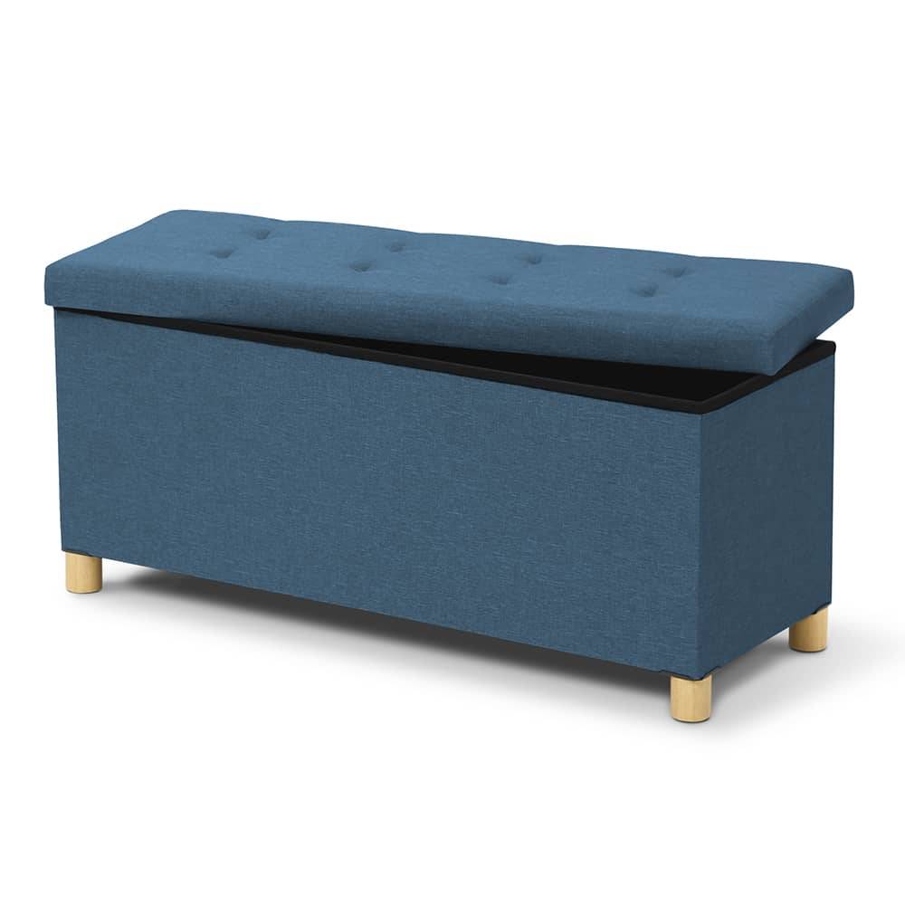Facilitys - Banc coffre capitonné 76 cm Bleu - Imagen 3