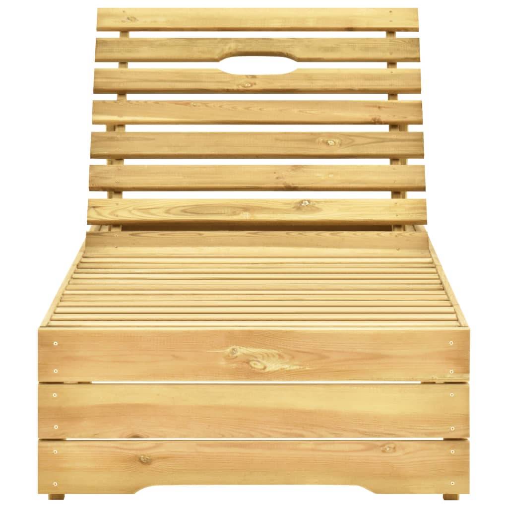 Helloshop26 - Transat chaise longue bain de soleil lit de jardin terrasse meuble d'extérieur avec coussin rouge bois de pin imprégné - Imagen 3