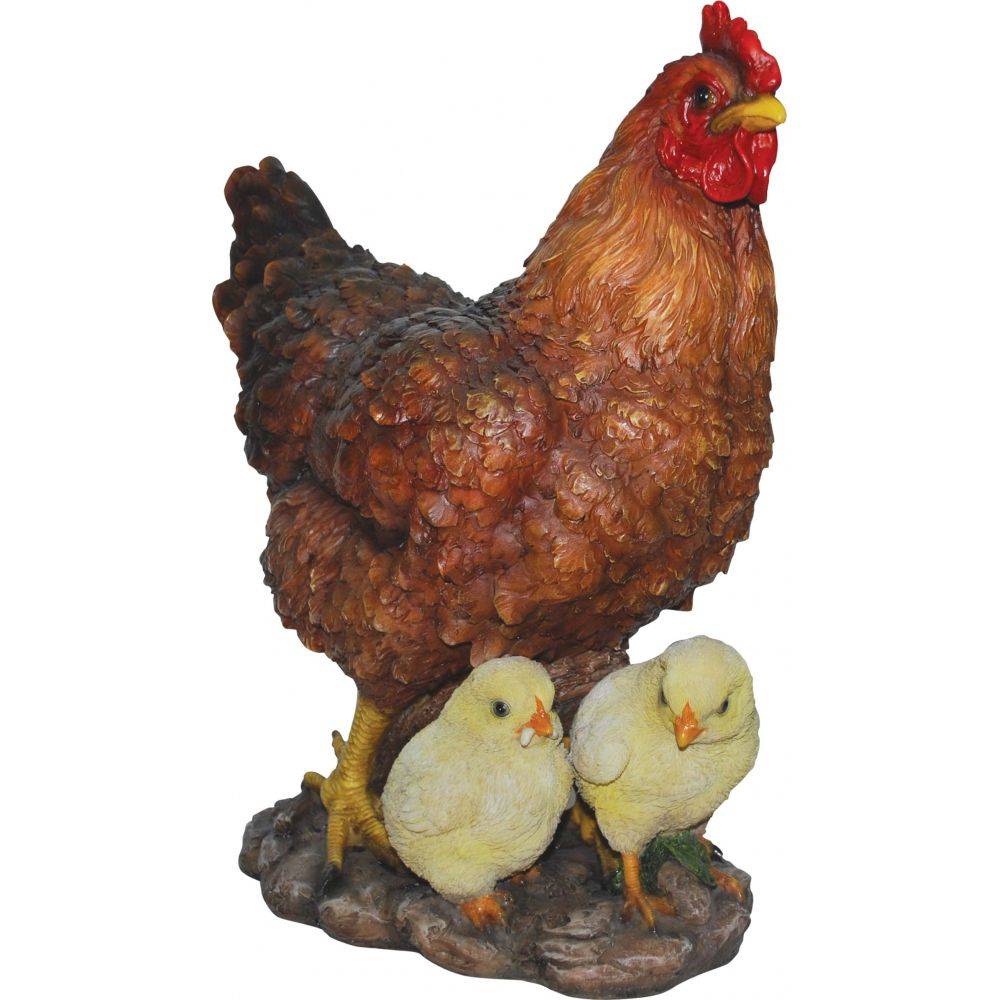 Vivid Arts - Poule avec ses poussins en résine 35 cm Vivid Arts - Imagen 3