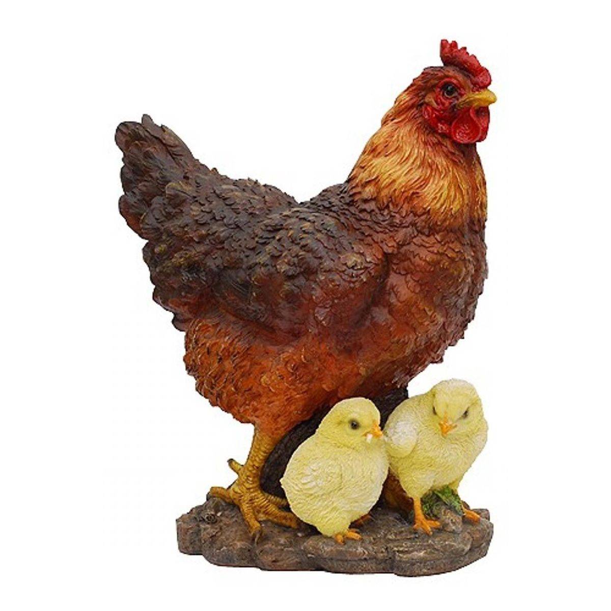 Vivid Arts - Poule avec ses poussins en résine 35 cm Vivid Arts - Imagen 1