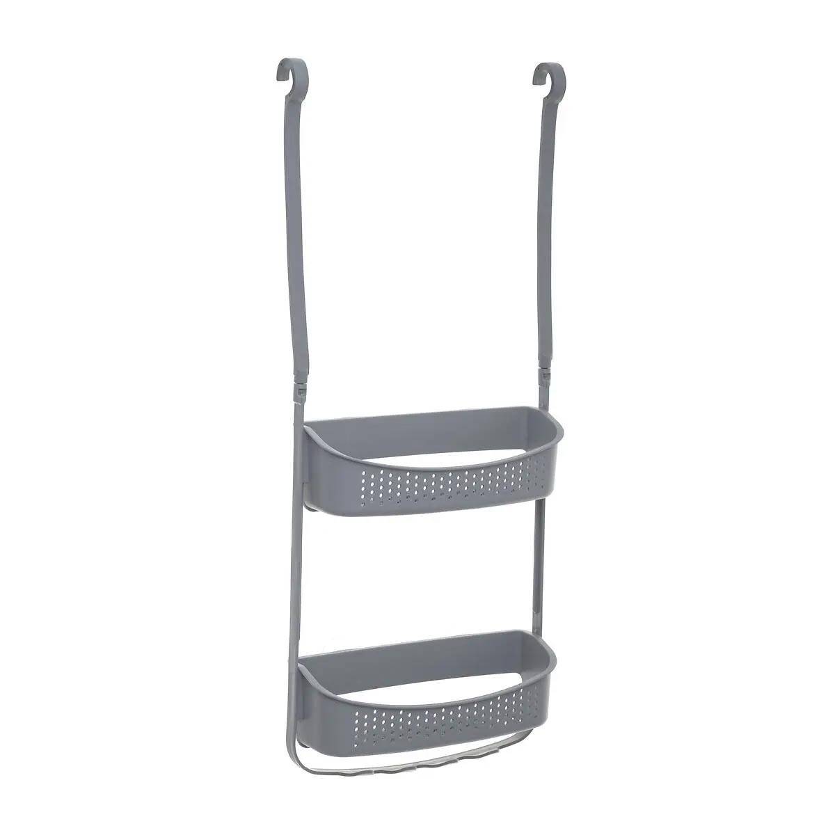 Support de Douche 2 Paniers "Souple" 70cm Gris - Image 1