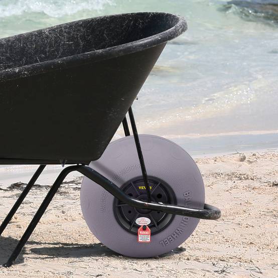 VEVOR Roues plage 2x33 cm, pneus ballon, charge 55 kg. Basse pression, pour terrain sablonneux. - Image 8