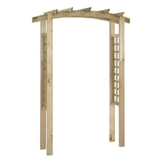 Arche de Jardin Bois Pin Imprégné Treillis pour Plantes Grimpantes Naturel - ComfortXL Outdoor Living - Image 2