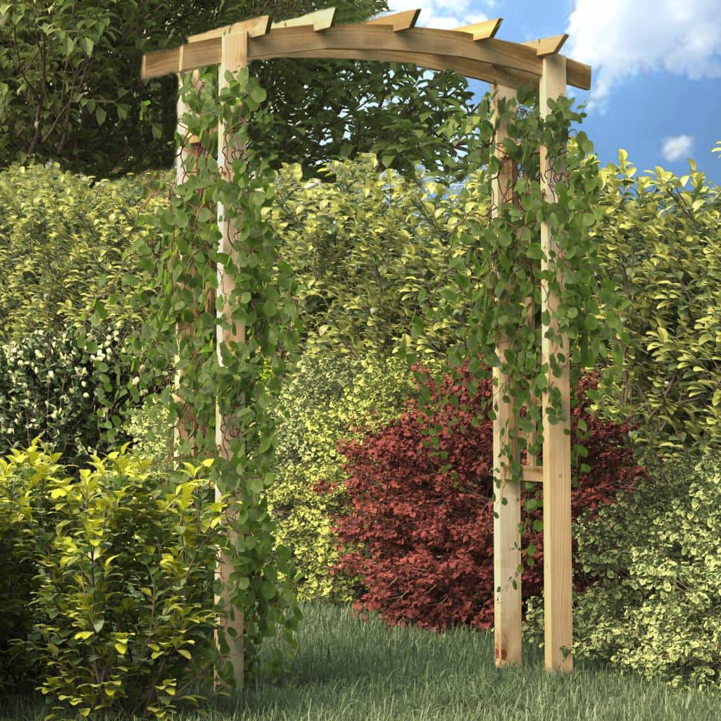 Arche de Jardin Bois Pin Imprégné Treillis pour Plantes Grimpantes Naturel - ComfortXL Outdoor Living - Image 1