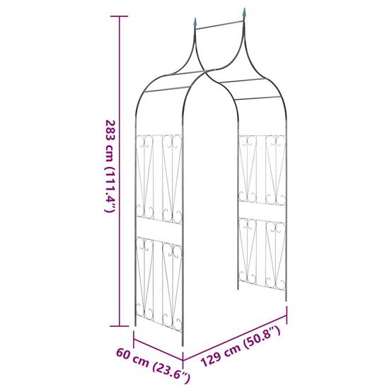 Arche de Jardin Bois Pin Imprégné Treillis pour Plantes Grimpantes Naturel - ComfortXL Outdoor Living - Image 8