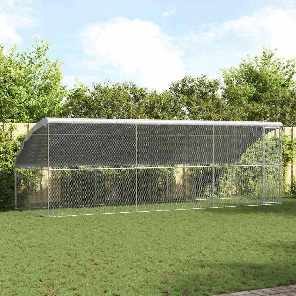 Grand enclos poules 6x2m acier galvanisé parc grillagé extérieur jardin – ComfortXL Outdoor Living - Image 1