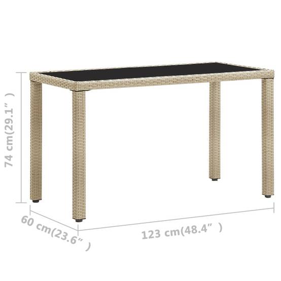 PANGIVO - Table de jardin Résine tressée Beige 123 x 60 x 74 cm - PANGIVO - Image 5