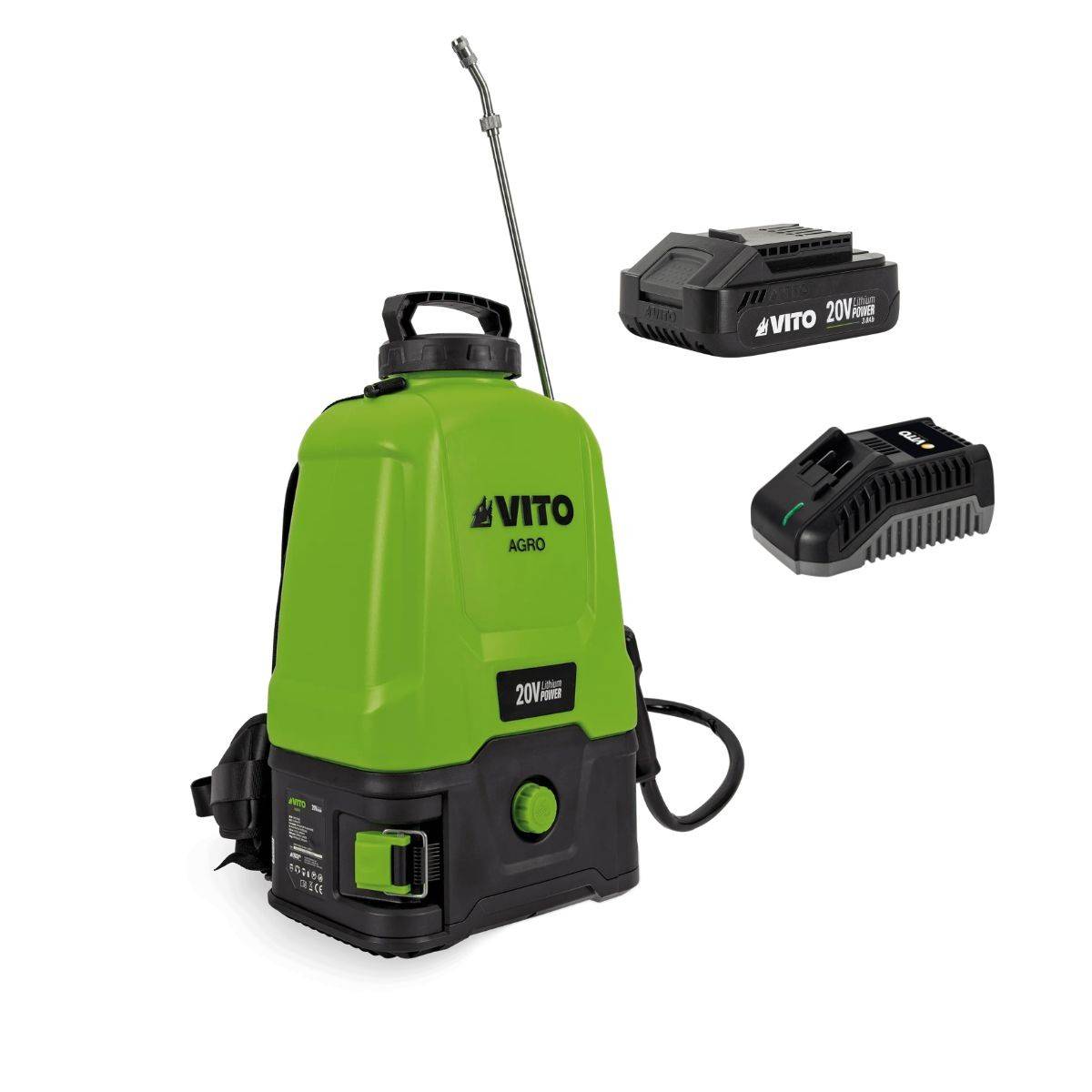 Pulvérisateur Electrique à Batterie 20V 16L 5bar + 2 Batteries Lithium 2Ah + Chargeur VITO - Imagen 1