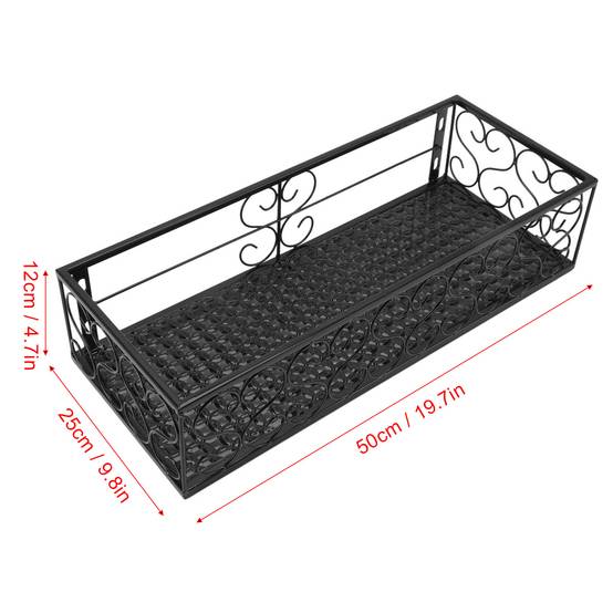Support Jardinière Balcon Fer Forgé Suspendu Porte-Plante 50cm Métal - ComfortXL Outdoor Living - Image 3