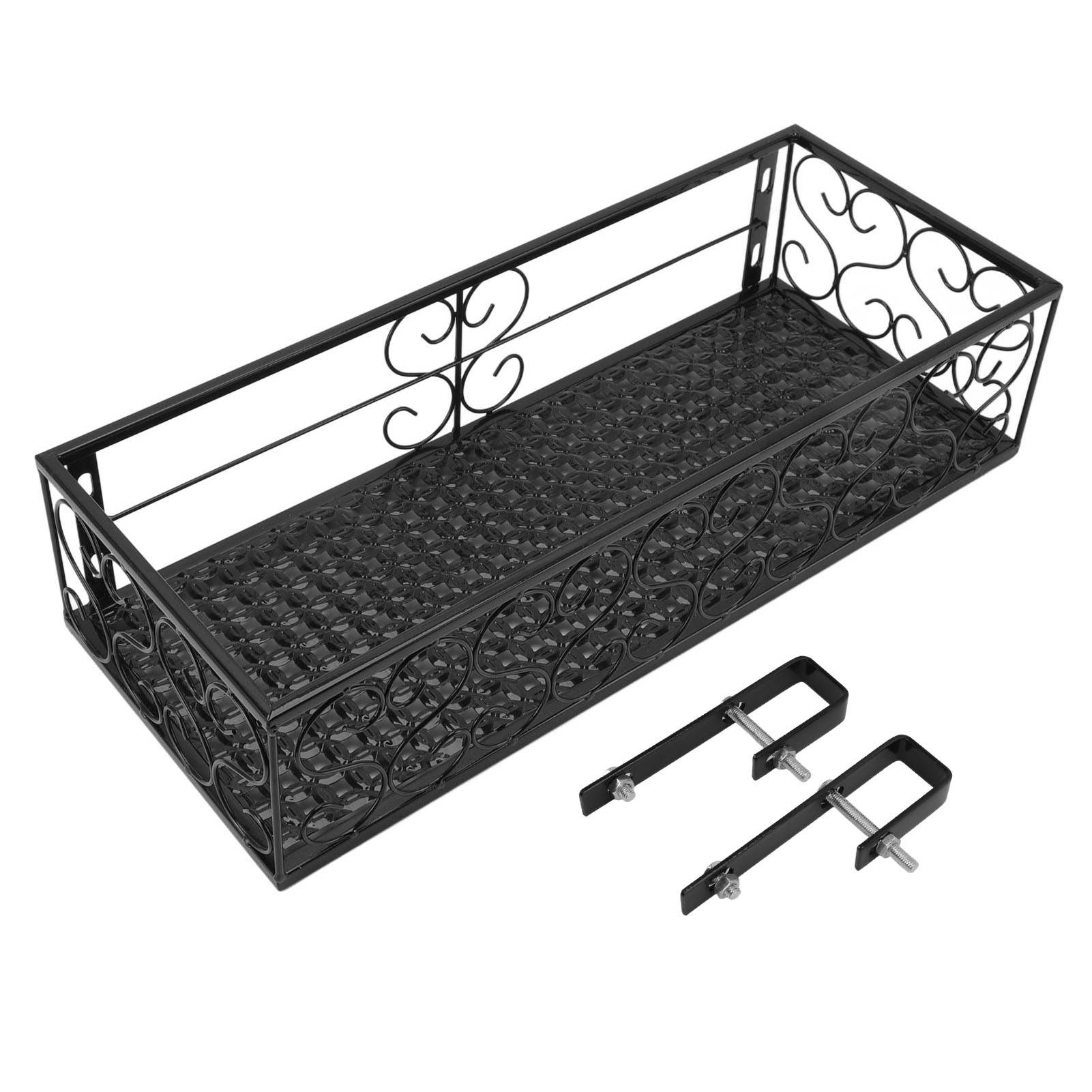 Support Jardinière Balcon Fer Forgé Suspendu Porte-Plante 50cm Métal - ComfortXL Outdoor Living - Image 2