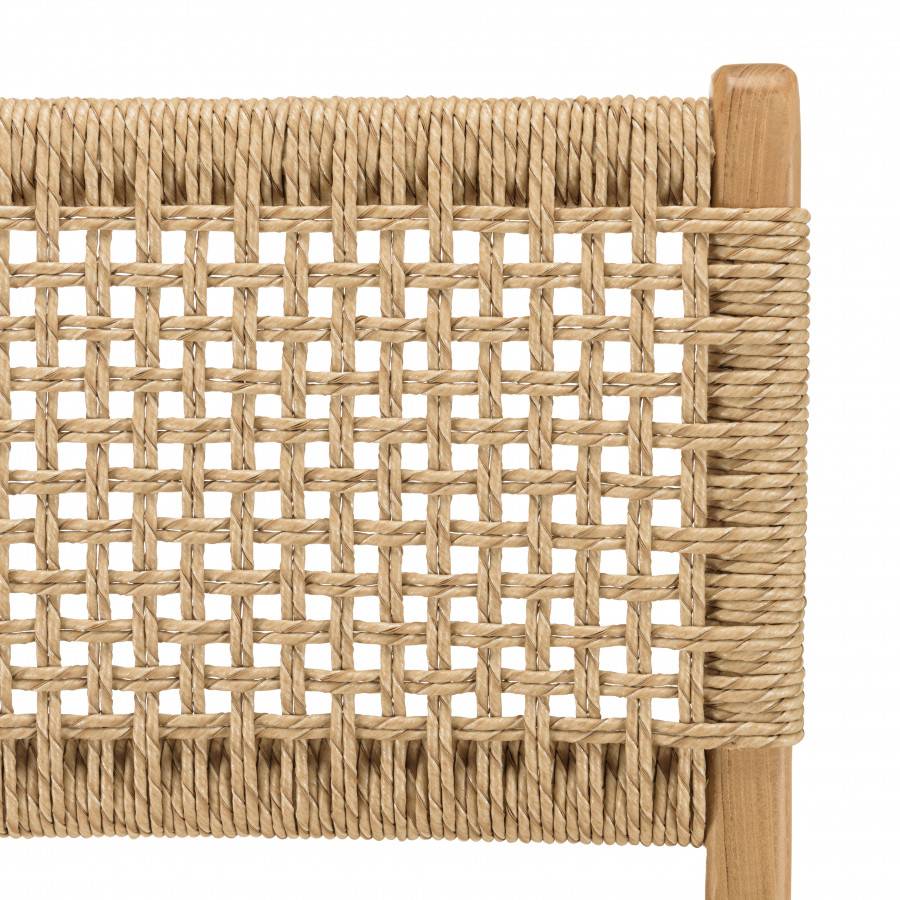 Macabane - VALERIA - Lot de 2 tabourets bar de jardin teck rotin synthétique beige - Imagen 8