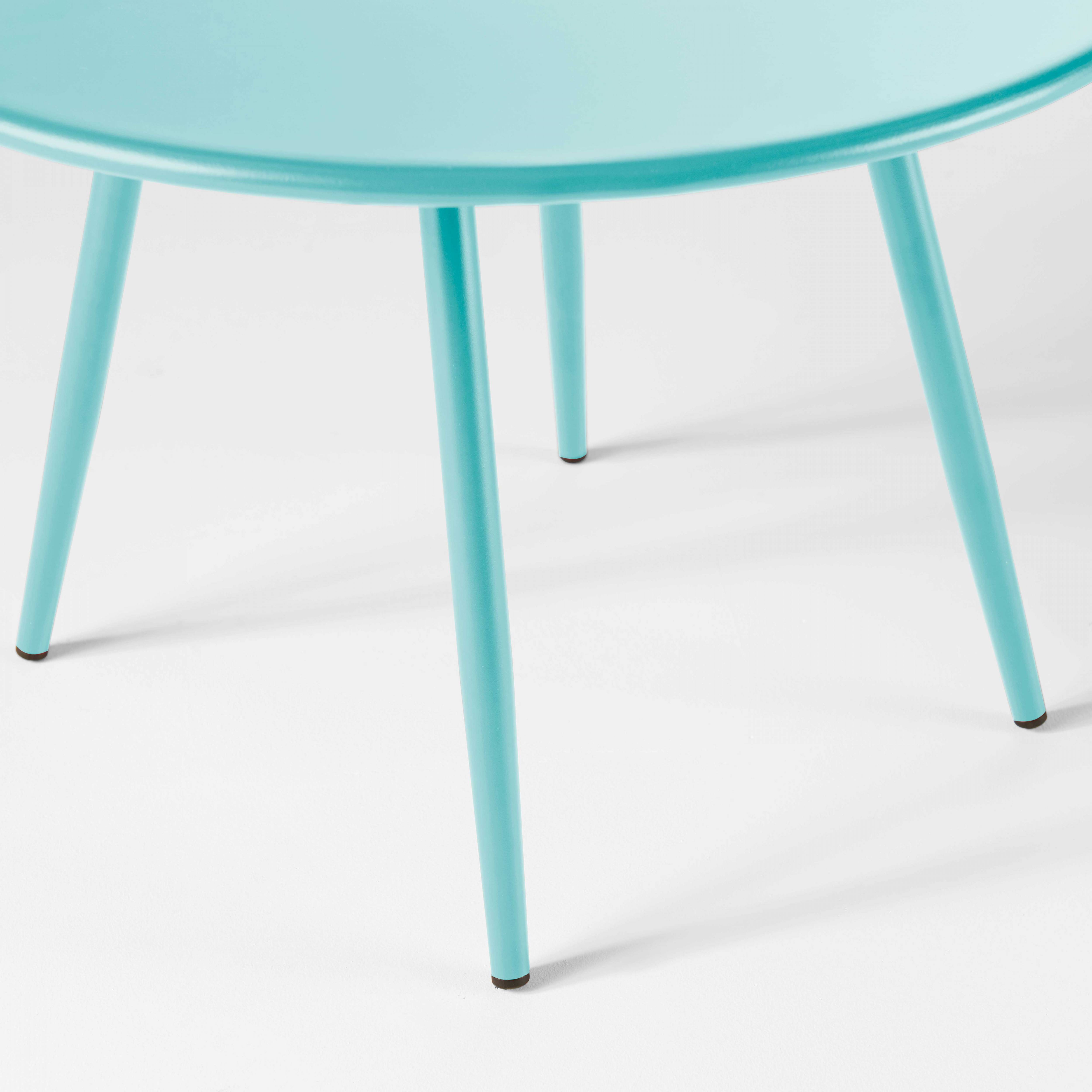 Oviala - Table basse de jardin ronde en métal turquoise 40 cm Palavas - Oviala - Imagen 4