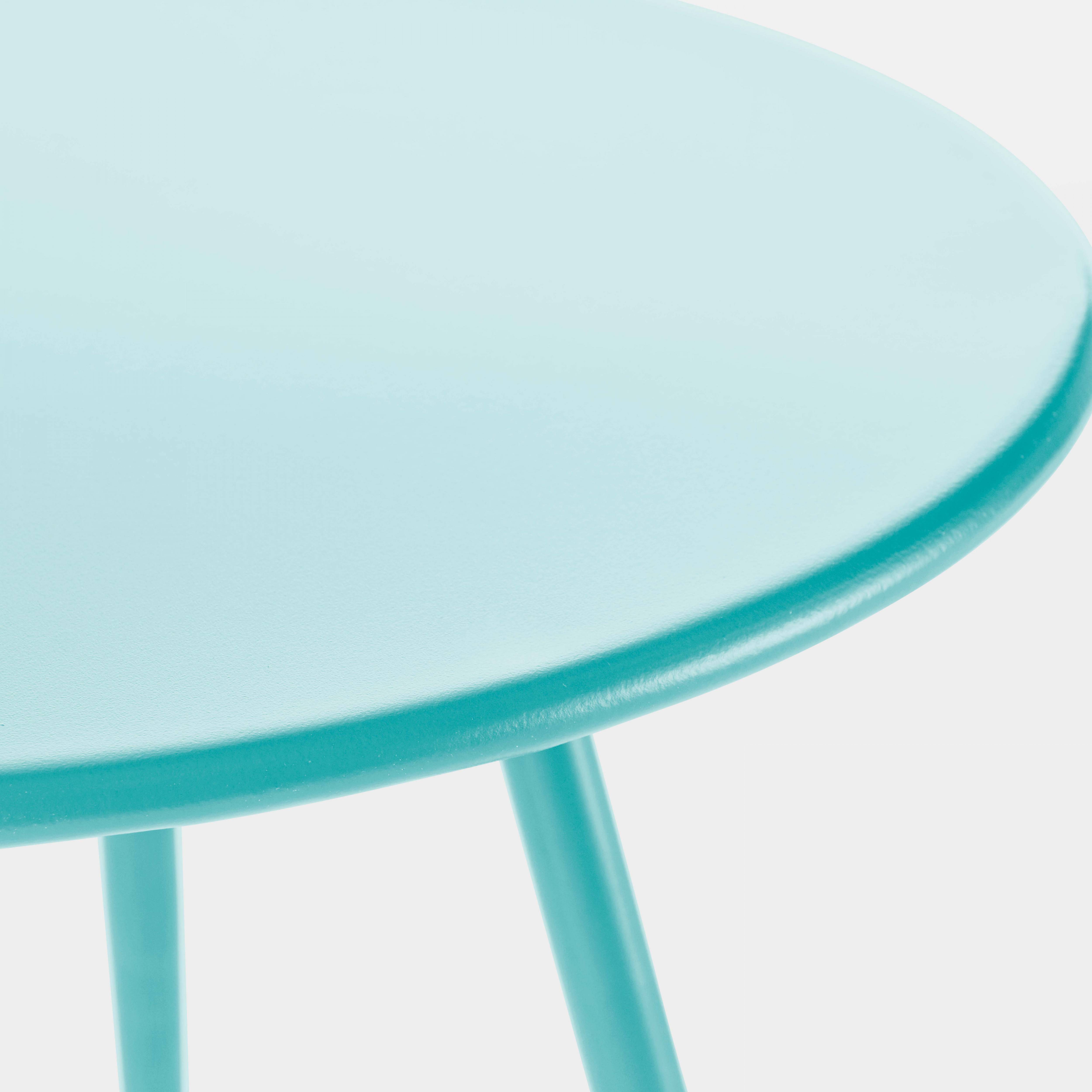 Oviala - Table basse de jardin ronde en métal turquoise 40 cm Palavas - Oviala - Imagen 5