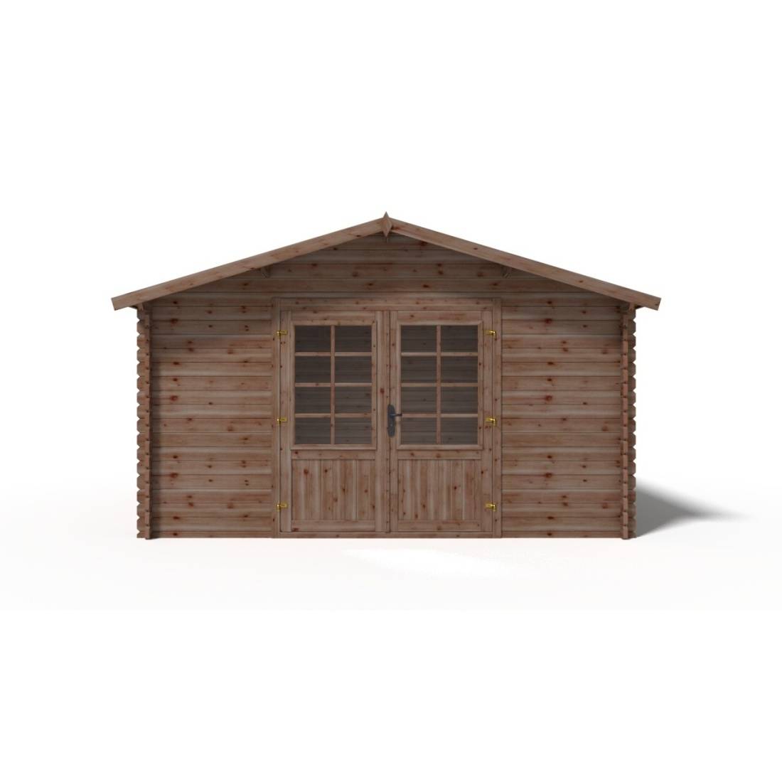Altanka - Abri de jardin en bois - 15.2m2 - 3.9x3.9m - Traité - Ep. 34mm - Couleur: marron - DOM563 - ALTANKA - Imagen 6