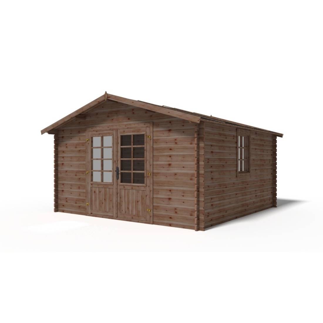 Altanka - Abri de jardin en bois - 15.2m2 - 3.9x3.9m - Traité - Ep. 34mm - Couleur: marron - DOM563 - ALTANKA - Imagen 2